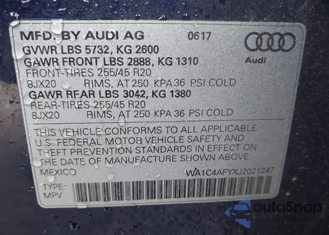 2018 Audi Sq5 3.0T Premium Plus from USA, damaged, VIN WA1C4AFYXJ2021247